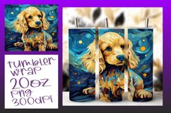 Artistic Dog Tumbler Wrap - 20oz Sublimation Design Product Image 1