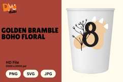 Golden Bramble Boho Floral Monogram Product Image 1