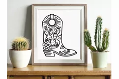 Cowboy boot cut file svg, png Cactuses floral decor cricut Product Image 4