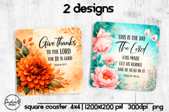 Christian square coaster sublimation designs Product Image 1