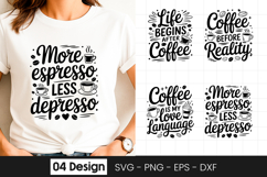 More Espresso Less Depresso Coffee SVG PNG Product Image 1