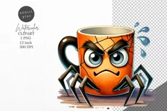 Halloween clipart, Spider mug clipart, Autumn clipart Product Image 1