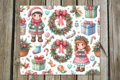 Christmas pattern | 8 retro Xmas Sublimation Tumbler Designs Product Image 9