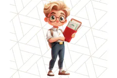 Boy Teacher Clipart PNG, Cute Male Teacher Illustration Product Image 5