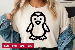 Penguin Cute Line Art SVG Product Image 1