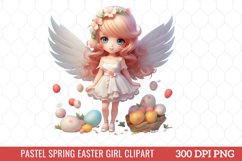 Pastel Spring Easter Girl Clipart Product Image 1