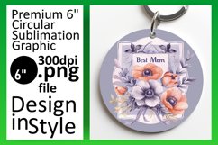 Mom's Day Sublimation Round Keychain Product Image 1