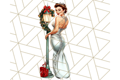 Vintage Glamorous Christmas Party Clipart PNG, Holiday Png Product Image 5