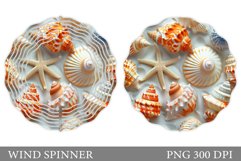 Sea Wind Spinner Sublimation. Seashell Wind Spinner Template Product Image 1