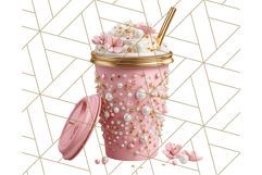 Pastel Coffee Mug Clipart PNG, Latte Iced Coffee Tea Cups Product Image 5