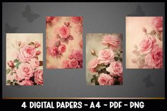 4 Digital Papers Vintage Florals I Vintage Theme Product Image 2