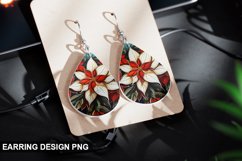 Stained Glass Christmas flowers Earring Design Product Image 1