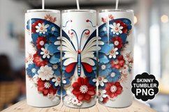 Butterfly Tumbler Wrap for Sublimation - 4th of july Tumbler Product Image 1
