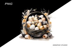 Easter Clipart, Easter Egg Basket Clipart, Easter Bunny Png Product Image 1
