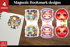 Kawaii School Magnetic bookmark, Back to school bookmark Product Image 1
