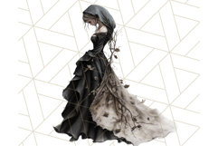 Dark Enchanted Princesses, Gothic Fairy Tale Clipart PNG Product Image 5