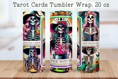 Skeleton tarot cards Tumbler wrap PNG, 20 oz. Product Image 1