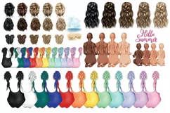 Family clipart, Mom and daughter on the beach clipart Product Image 2