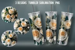 20 oz Tumbler Wrap | Rose Tumbler Wrap Sublimation Design PN Product Image 2