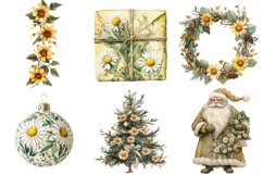 Boho Daisy Flowers Christmas Clipart Product Image 4