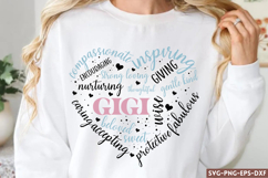 gigi SVG, Mother&#039;s Day Heart SVG Product Image 1