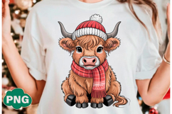 Retro Yarn Crochet Highland Cow Png Product Image 1