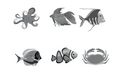 Cartoon Sea Animals Set 3 Procreate Brush Stamps, 30 Sea Product Image 9