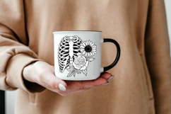 Rib Cage Floral PNG | Skeleton Sunflower Rose PNG Product Image 5