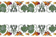 Botanical decorative different vegetables horizontal seamles Product Image 1