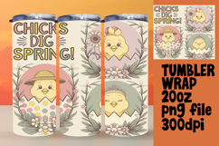 VIBRANT 20oz Tumbler Wrap PNG , Cute Easter Product Image 1