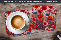 Flowers Coaster Sublimation, Spring Coaster PNG Design Product Image 1