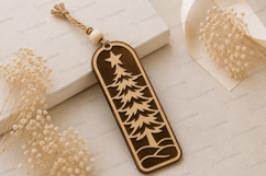 Layered Evergreen Tree Bookmark Laser Cut SVG File evergreen Product Image 1