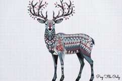 Scandinavian Christmas Reindeer Clipart Bundle Product Image 12
