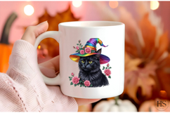 Halloween Black Cat with Rainbow Witch Hat | Pride Halloween Product Image 3