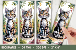 Watercolor Cat Bookmark Sublimation Product Image 1
