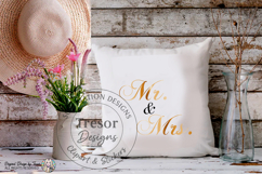 Mr And Mrs Wedding PNG Gold Couple Shirt Design Sublimation Product Image 2