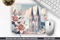 Flower Mouse Pad Sublimation, Easter Mouse Pad PNG Design Product Image 1