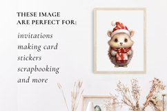 Cute Christmas Hedgehog Clipart, Hedgehog sublimation Product Image 3