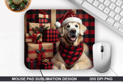 Dog Mouse Pad Sublimation, Christmas Mouse Pad PNG Product Image 1