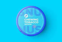 Snus Chewing Tobacco Can Mockup top view Product Image 9