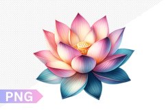 Lotus Sublimation - Clipart PNG Design Product Image 1