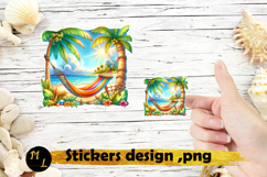 Hammock sticker,Beach stickers png , palm sticker Product Image 1