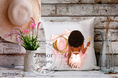 Mr And Mrs Curly Bride PNG Wedding Clipart Sublimation Product Image 9