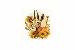 Cute Gazelle With SunFlowers | Gazelle Mug Sublimation Product Image 3