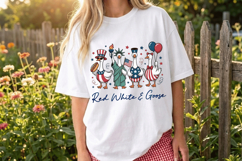 Patriotic Funny Goose PNG T-Shirt|4th of July PNG Sublimatio Product Image 4
