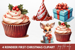 Reindeer First Christmas Clipart Sublimation Product Image 1