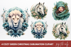Cozy Green Christmas Clipart Sublimation Product Image 1
