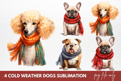 Christmas Cold Weather Dogs Sublimation Clipart Product Image 1