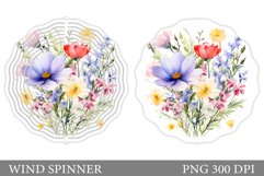 Flowers Wind Spinner Design. Wildflowers Wind Spinner Product Image 1