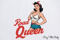 Road queen PNG,Retro PinUp Sublimation PNG Product Image 1